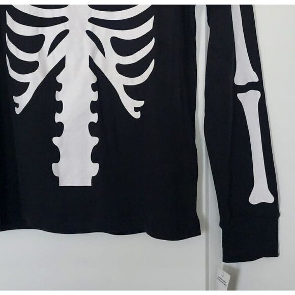 NWT - MJC Int Group - XS - Women's SKELETON Long Sleeve Pajama Black Top - Picture 2 of 4